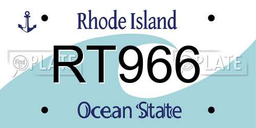 RT966 Rhode Island License Plate