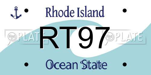 RT97 Rhode Island License Plate