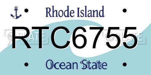 RTC6755 Rhode Island License Plate