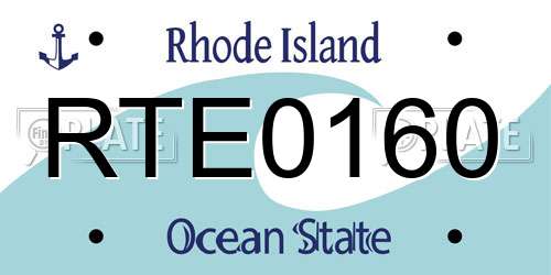 RTE0160 Rhode Island License Plate