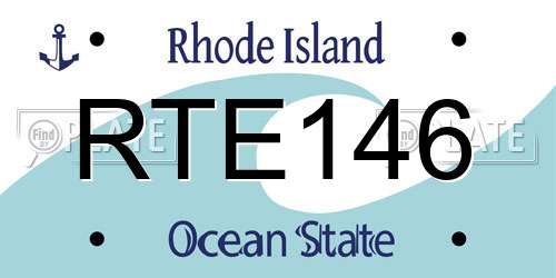 RTE146 Rhode Island License Plate