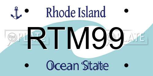 RTM99 Rhode Island License Plate