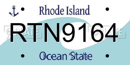 RTN9164 Rhode Island License Plate