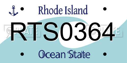 RTS0364 Rhode Island License Plate