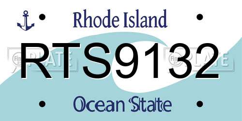RTS9132 Rhode Island License Plate