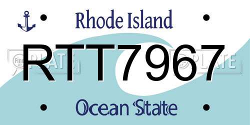 RTT7967 Rhode Island License Plate