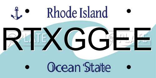 RTXGGEE Rhode Island License Plate