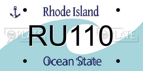 RU110 Rhode Island License Plate
