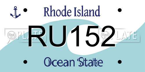 RU152 Rhode Island License Plate
