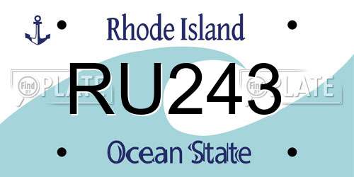 RU243 Rhode Island License Plate