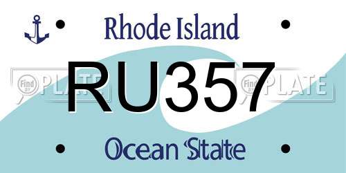 RU357 Rhode Island License Plate