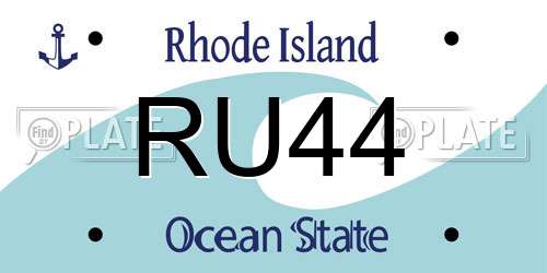 RU44 Rhode Island License Plate