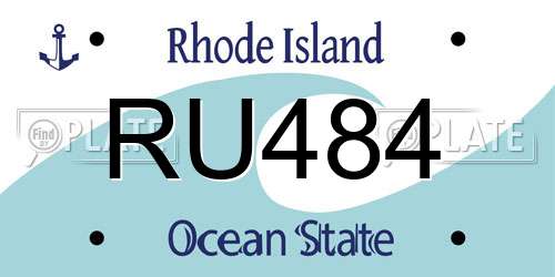 RU484 Rhode Island License Plate