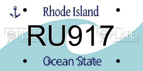 RU917 Rhode Island License Plate