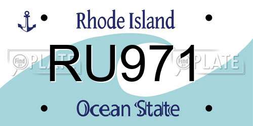RU971 Rhode Island License Plate