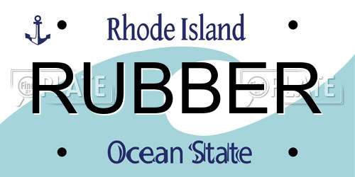 RUBBER Rhode Island License Plate