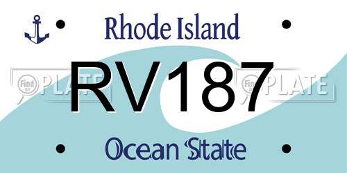 RV187 Rhode Island License Plate
