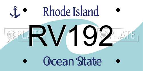 RV192 Rhode Island License Plate