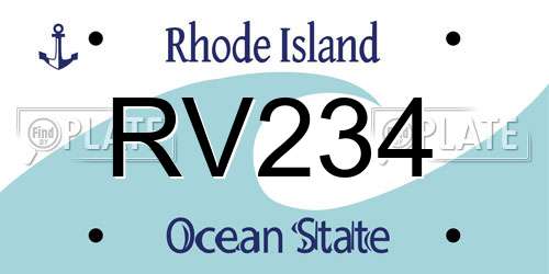 RV234 Rhode Island License Plate