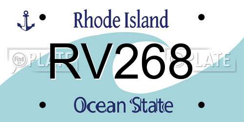 RV268 Rhode Island License Plate