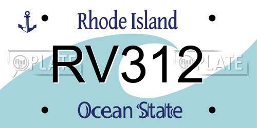 RV312 Rhode Island License Plate