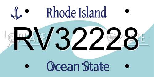 RV32228 Rhode Island License Plate