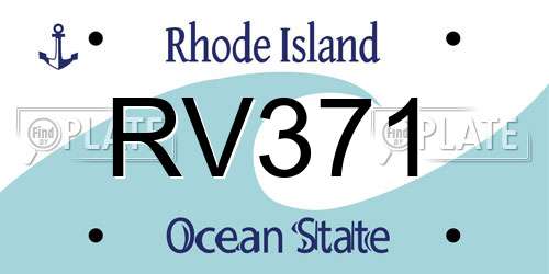 RV371 Rhode Island License Plate