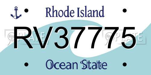 RV37775 Rhode Island License Plate