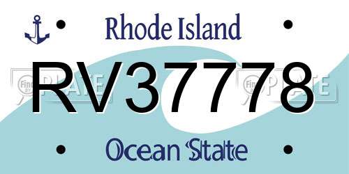 RV37778 Rhode Island License Plate