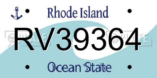 RV39364 Rhode Island License Plate