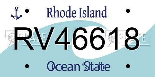 RV46618 Rhode Island License Plate