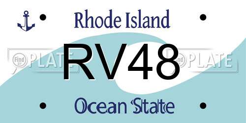 RV48 Rhode Island License Plate
