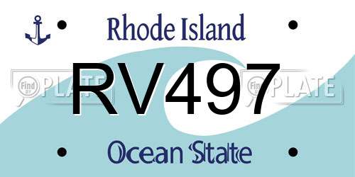 RV497 Rhode Island License Plate