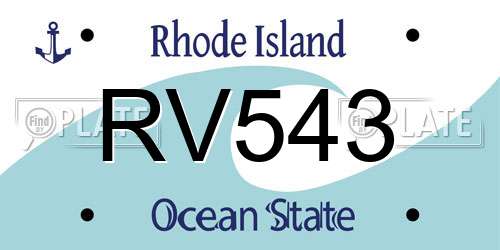 RV543 Rhode Island License Plate