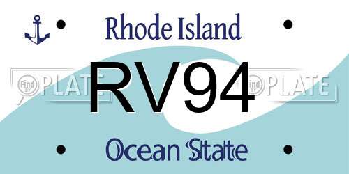 RV94 Rhode Island License Plate