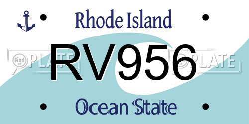 RV956 Rhode Island License Plate