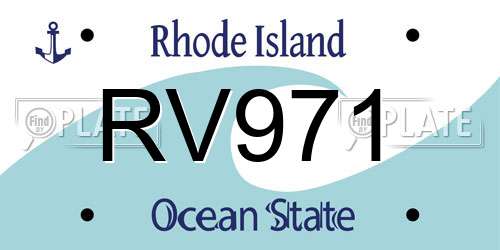 RV971 Rhode Island License Plate