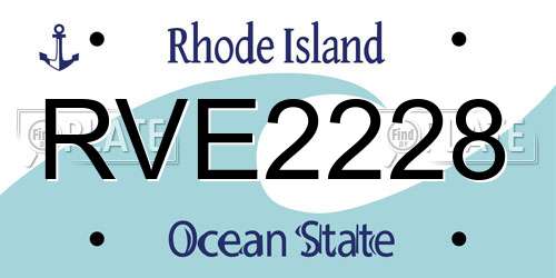 RVE2228 Rhode Island License Plate