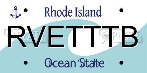 RVETTTB Rhode Island License Plate