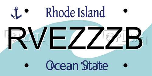 RVEZZZB Rhode Island License Plate