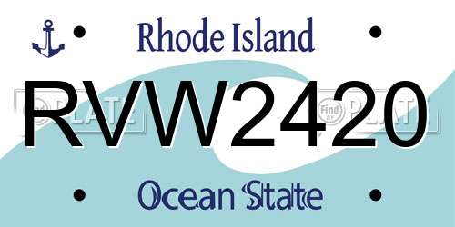 RVW2420 Rhode Island License Plate