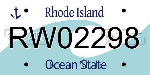 RW02298 Rhode Island License Plate