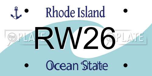 RW26 Rhode Island License Plate