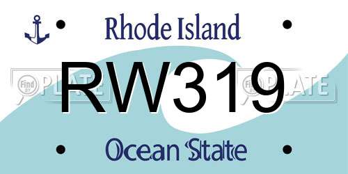 RW319 Rhode Island License Plate