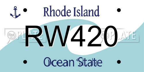 RW420 Rhode Island License Plate