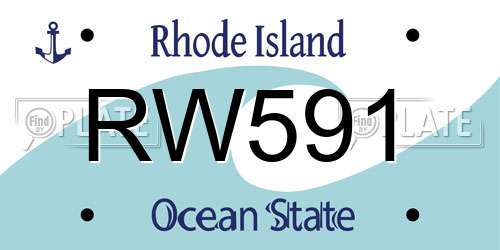 RW591 Rhode Island License Plate