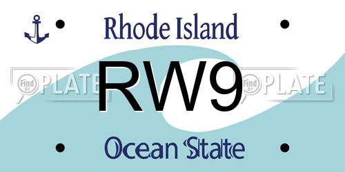 RW9 Rhode Island License Plate
