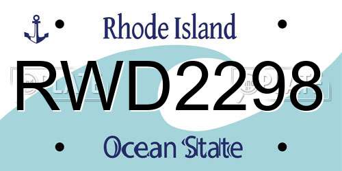 RWD2298 Rhode Island License Plate