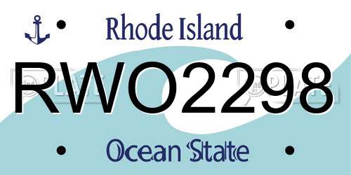 RWO2298 Rhode Island License Plate