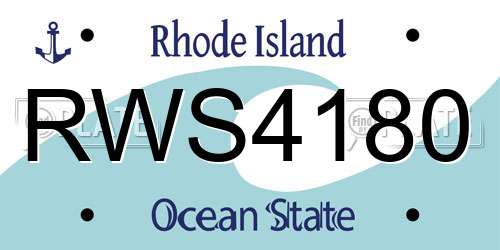 RWS4180 Rhode Island License Plate